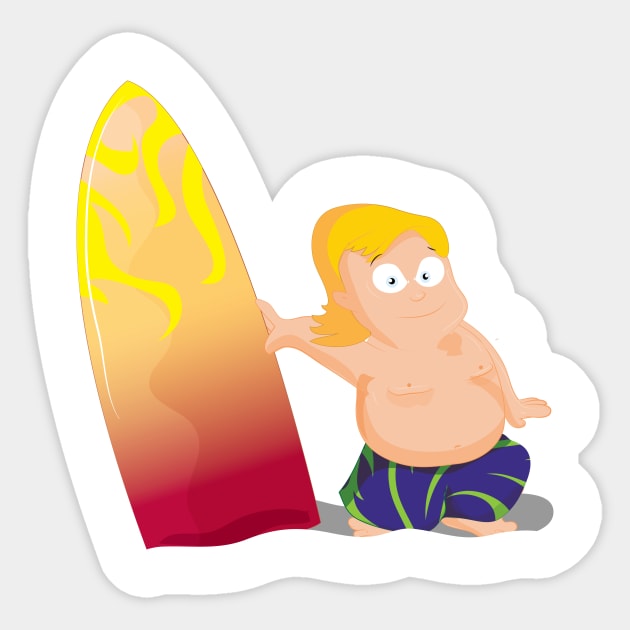 Surfer Dude Sticker by nickemporium1